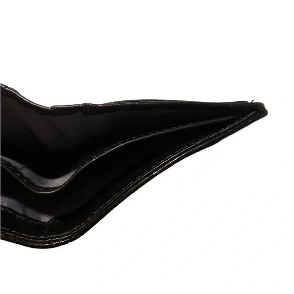 Coach mini wallet patent leather purse zip black silver - Picture 6 of 12